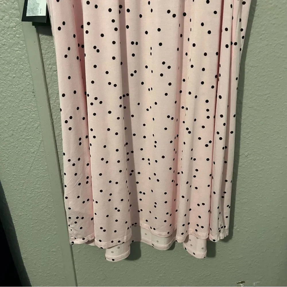 NWT Kate Spade New York Dot-Print Jersey Knit Chemise Pink/ Black Size 1X